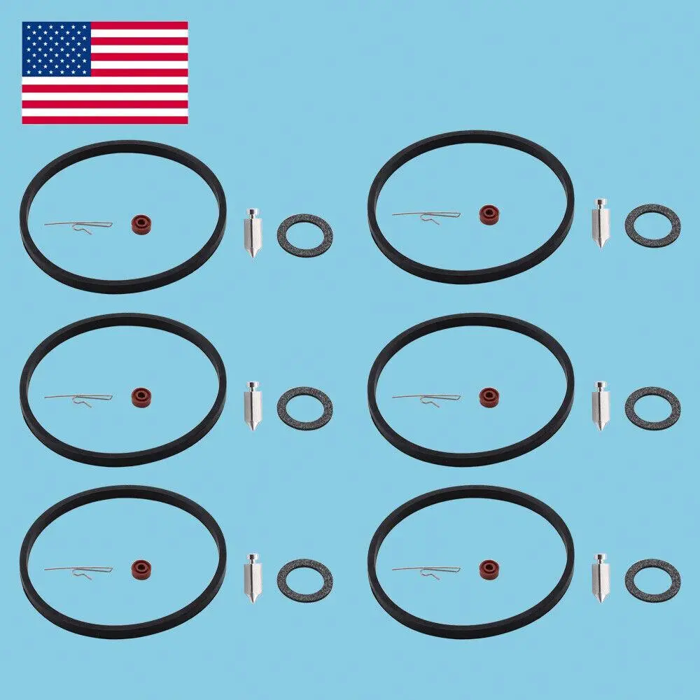 6 Carburetor Carb Needle Seat bowl gasket Repair Kit fit Tecumseh 631021B