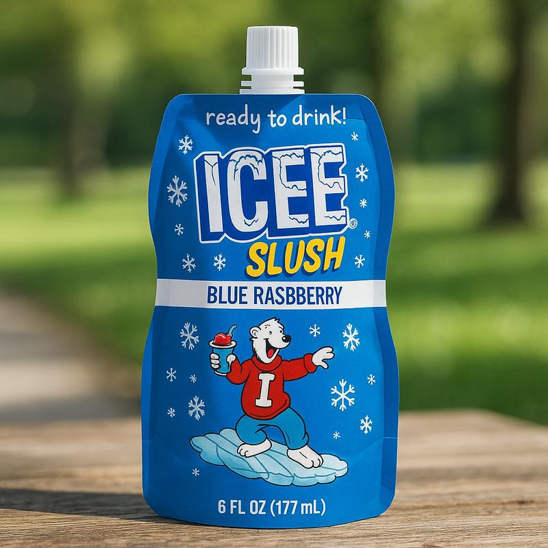 ICEE Slush 12-Pack Frozen Fruit Drink Pouches 6oz Each Red Cherry Just Freeze Squeeze for Instant Slushy Drink No Machine Needed Perfect for Parties Lunchboxes & Gifts Natural Taste Beverage