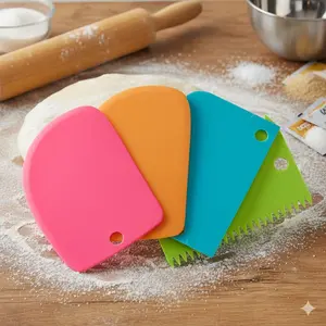Flexible Fondant Scraper: High-Temp Anti-Stick Baking Tool, Professional Cake Icing Smoother, Easy-Clean & Anti-Mold Design. Essential for Efficient Cake Decorating & Baking.