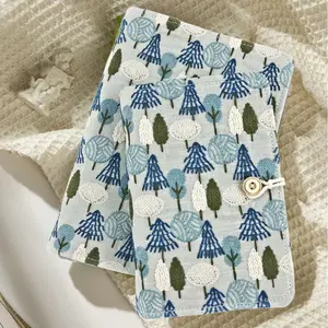 Embroidery small tree art surface cotton and linen embroidery A5A6 loose-leaf can be disassembled handbook literary and handmade notes