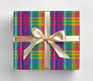 Colorful Plaid Wrapping Paper Plaid, Multicolored Plaid Wrapping Paper, Plaid Gift Wrap Roll Colorful Plaid Wrapping Paper Roll, Gloss