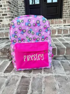 Girl Hay Day Backpack 11" L X 5.5" W X 16" H Personalized Presley Design for Girls