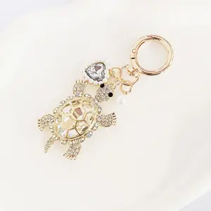 New creative cute diamond-encrusted turtle keychain pendant car bag accessory fortune turtle gift|Car Keys & Handbag Accessory Gift|Perfect Gift Idea