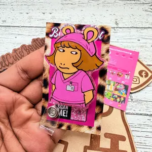 Side Eye Badge Reel: Funny Nurse ID Holder With Sparkly Design, Retractable Clip, Cute Work Accessory For RN, CNA, Medical Staff, Durable Daily Use Gift.