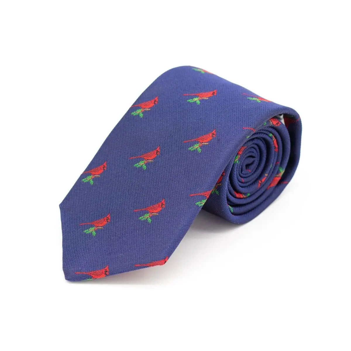 Christmas Cardinal Necktie - Cobalt