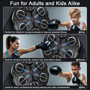2026 Music Boxing Machine with Gloves, Bluetooth Wall Mounted Punching Bag Target Pad with Rhythm Lights, 3 Modes,Sport Toy Gift
