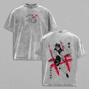 Choso Jujutsu Kaisen Tee Washed – Vintage Oversized Heavy Cotton Double Printed Anime Manga Graphic T-Shirt, Death Painting Womb Arc, Retro Unisex Streetwear Top Gift