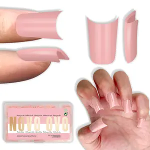 【Clearance Sale】NOVO OVO Finger/ Toe ;Transparent / White French / Solid Colors; Lengths: Short / Medium / Long / XL / 4XL; Shapes: Square / Stiletto / Duck / Coffin / Crescent / Oval; Soft Gel Nail Extensions — Full-Cover False Nails for Salon & DIY Use
