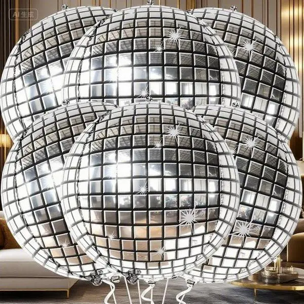 22 Inch 4D Sphere Party Balloons - Pack of 6 |   Disco Themed Decorations for 70s & Graduation Parties |   Reusable Metallic Balloons |   Prom & Birthday Celebration Decor |   Silver Shiny Party Supplies ulta  birthday  gift