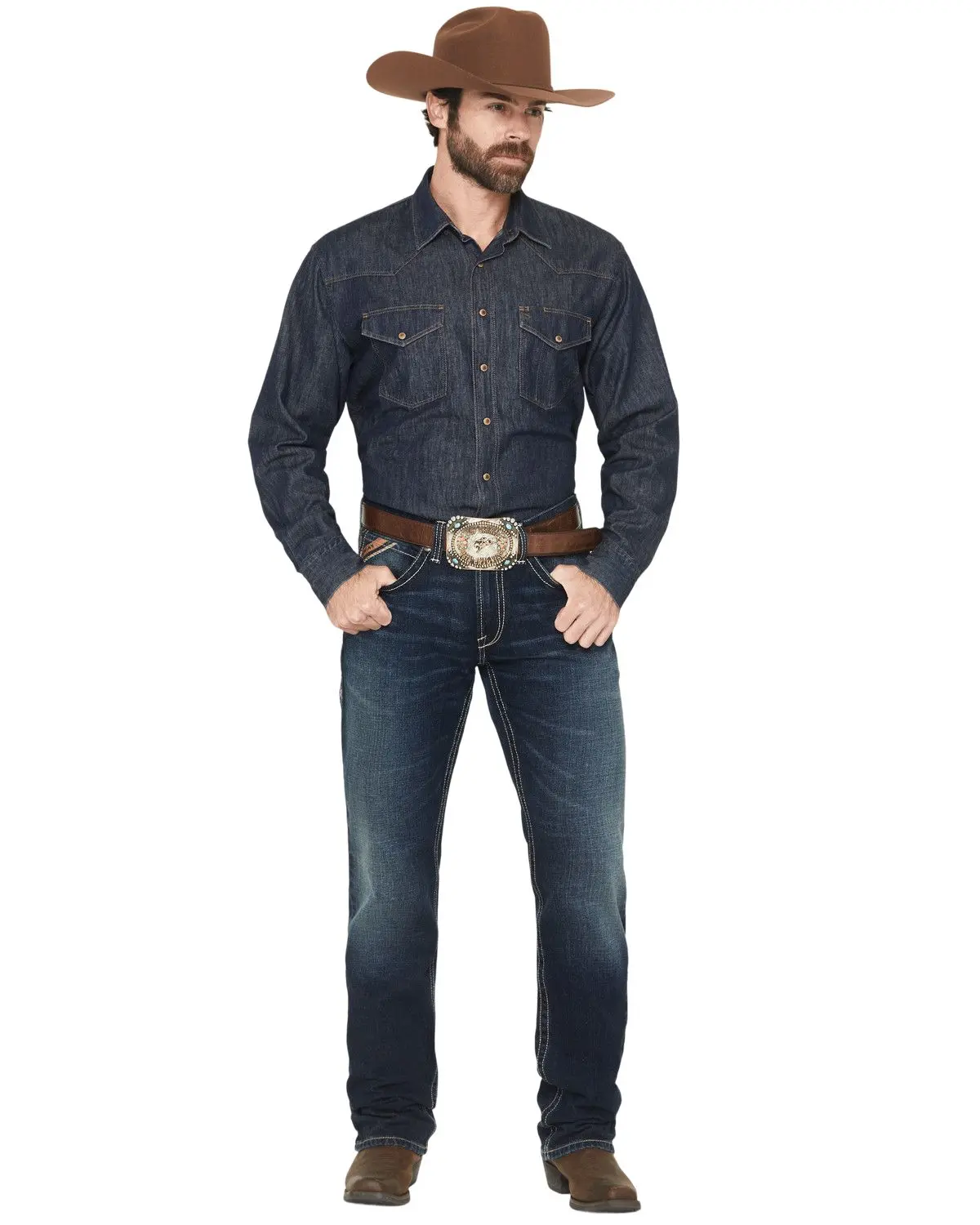 Ariat Men's Men'S Boot Barn M4 Nightingale Dark Wash Relaxed Straight Rigid - 10073204