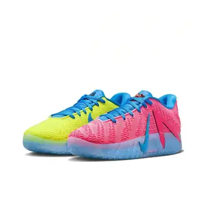 Breathable Elastic Flyknit Asymmetrical Dual Fluorescent Contrast Low Cut Training Trainers Non Slip Clear Ice Rubber Outsole Lightweight Daily Walking Footwear For Dopamine Sports Matching Outfits