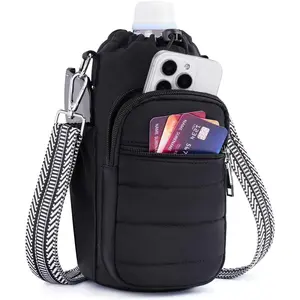 Water Bottle Bag 40 oz Crossbody Holder for Walking Hiking Insulated Carrier Purse with Adjustable Strap