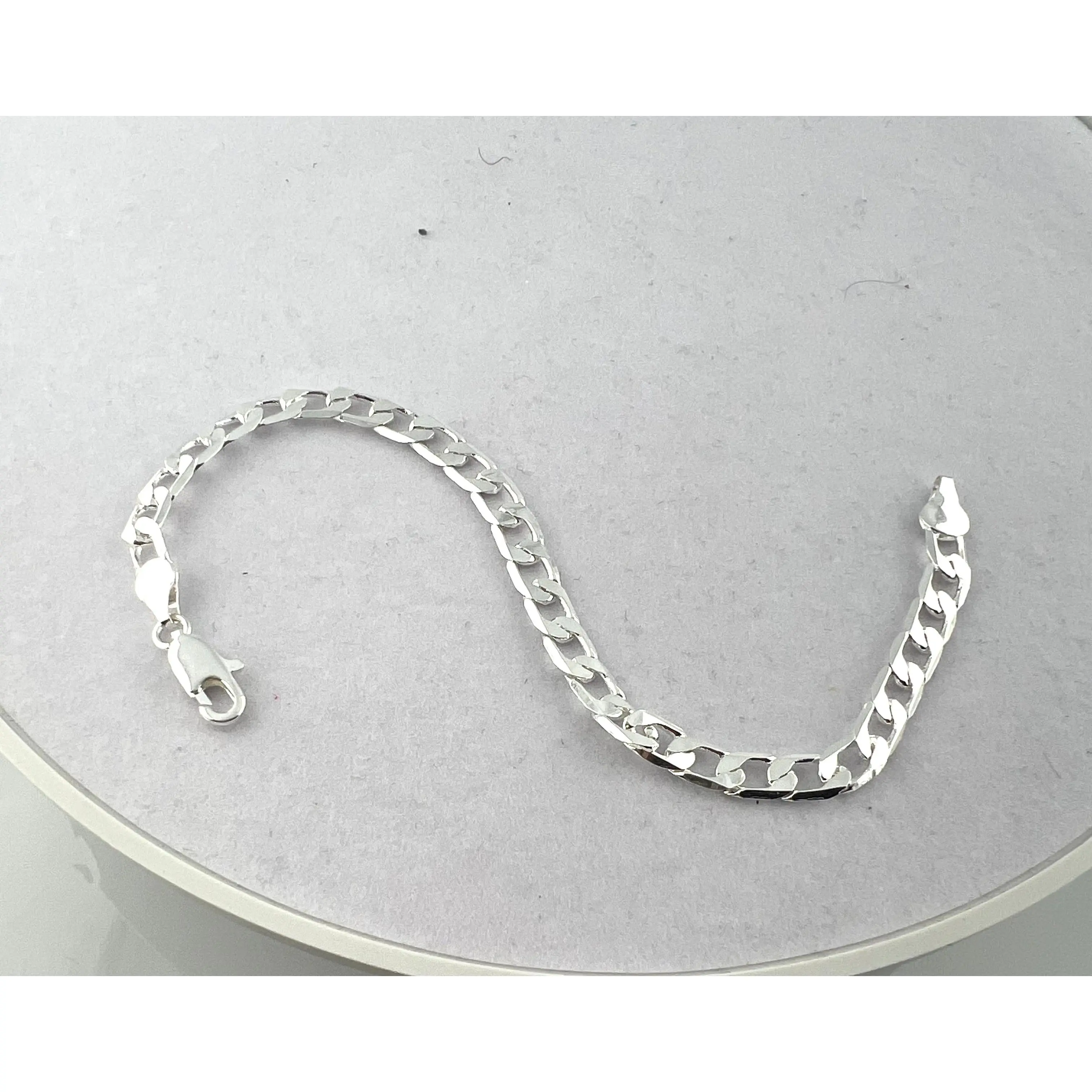 6 mm chain bracelet geometric 925 sterling silver super comfe for her and him casual use for part travel gifting possible add charms hieh quality 925 sterling silver with tag