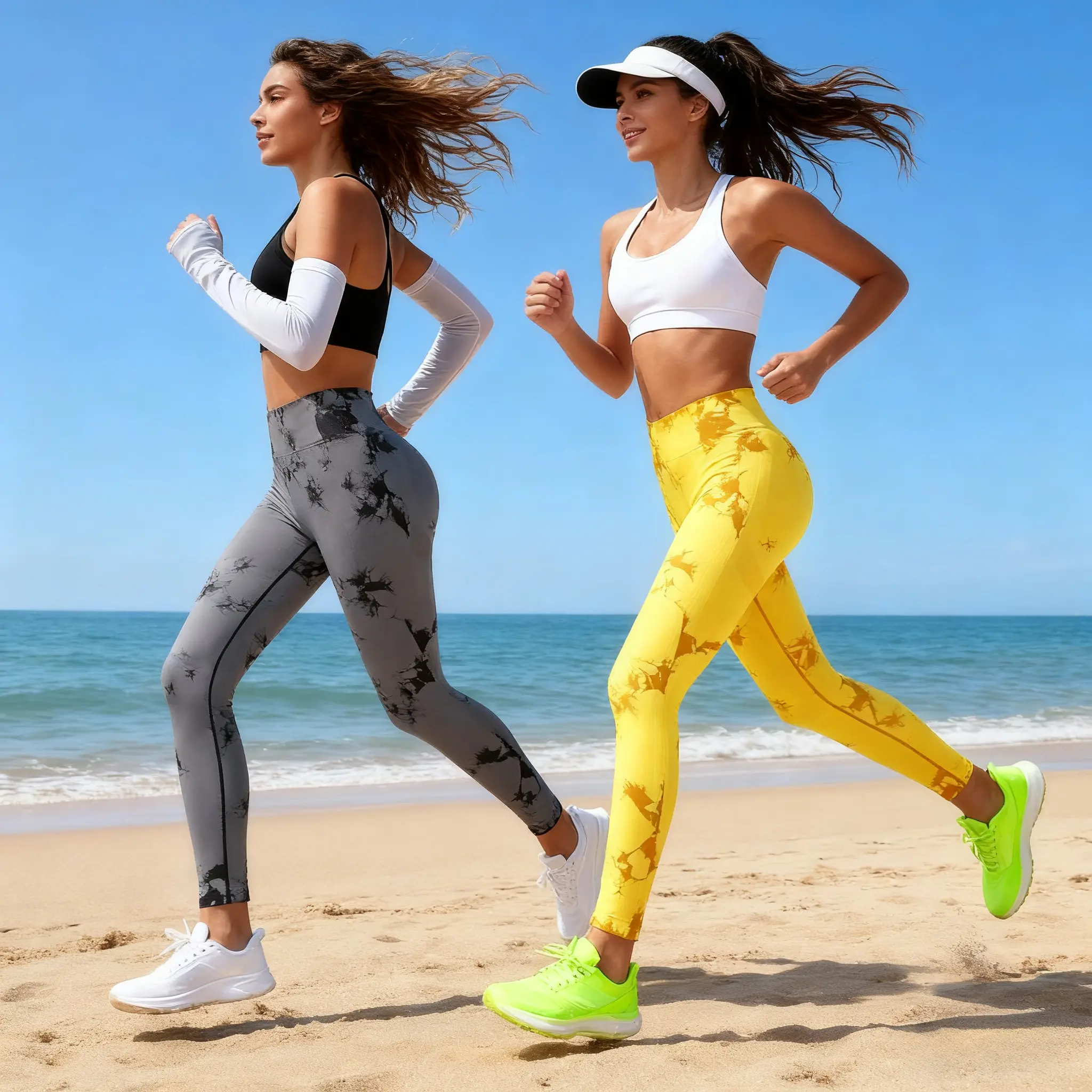 Women's Seamless Knit Tie-Dye Print Yoga Leggings, High-Waist Super Elastic Scrunch Butt Lifting Athleisure Wear, Comfortable Fitted Workout Gear for Womens Fitness, Running Gym Tights, Athletic Fitted Women's Sports Leggings
