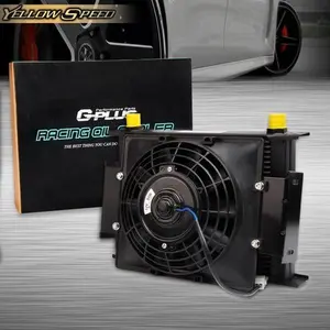 Automotive 30-Row 10AN Universal Engine Transmission Oil Cooler with 7" Cooling Fan Kit Car Radiator Fan