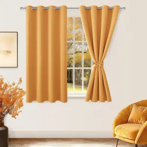 Hiasan Blackout Curtains Thermal Insulated Window Panels 52x45 Orange