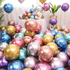 Metallic Balloons Set (50 Pack) 12 Inches, Metallic Latex Balloons Birthday Helium Balloons,for Birthday Party Graduation Wedding Holiday Balloon Decoration (Color, 12 Inches)