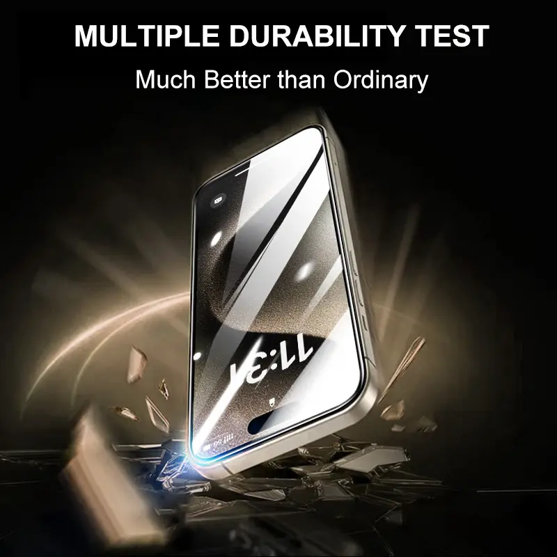 [2PCS] FUNCAT GLOBAL Screen Protector For iPhone 1716/15/14/13/12 Dust-free Applicator (Reusable Easy Installation) Headset Covered, Fully Protection, Fingerprint-proof, Electroplated Layer, Tempered glass 4