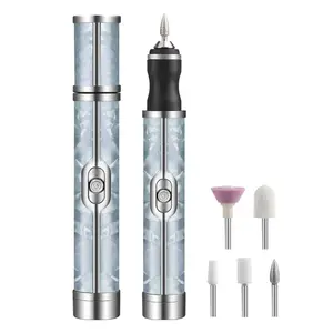 Portable Electric Nail Drill with 5 Grinding Heads, 20000rpm, 4 Adjustable Speeds, 500mAh Rechargeable Battery, Low Noise, USB Charging, Ideal for Manicure, Pedicure, Polishing, and Nail Care