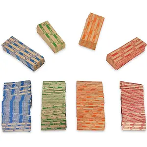 Assorted 400 Pcs Flat Stripped Coin Wrappers - Coin Roll Warpper for Quarters, Dimes, Nickels, Pennies (Each 400)