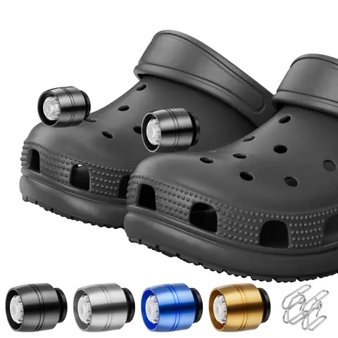 LED Headlights for Crocs, 3-Light Model 2pcs Waterproof Hands-Free Clip Shoe Accessories, Decorative Shoe Accessories for Thanksgiving, Easter, Chinese New Year