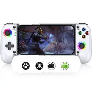Phone Controller for iPhone/Android Support Phone Case, Hall Effect Joysticks, Wireless Mobile Gaming Controller with 8-Color Lighting, Turbo, Triggers, KeyLinker App