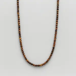 BEAD NECKLACE WITH TIGER’S EYE - 4MM