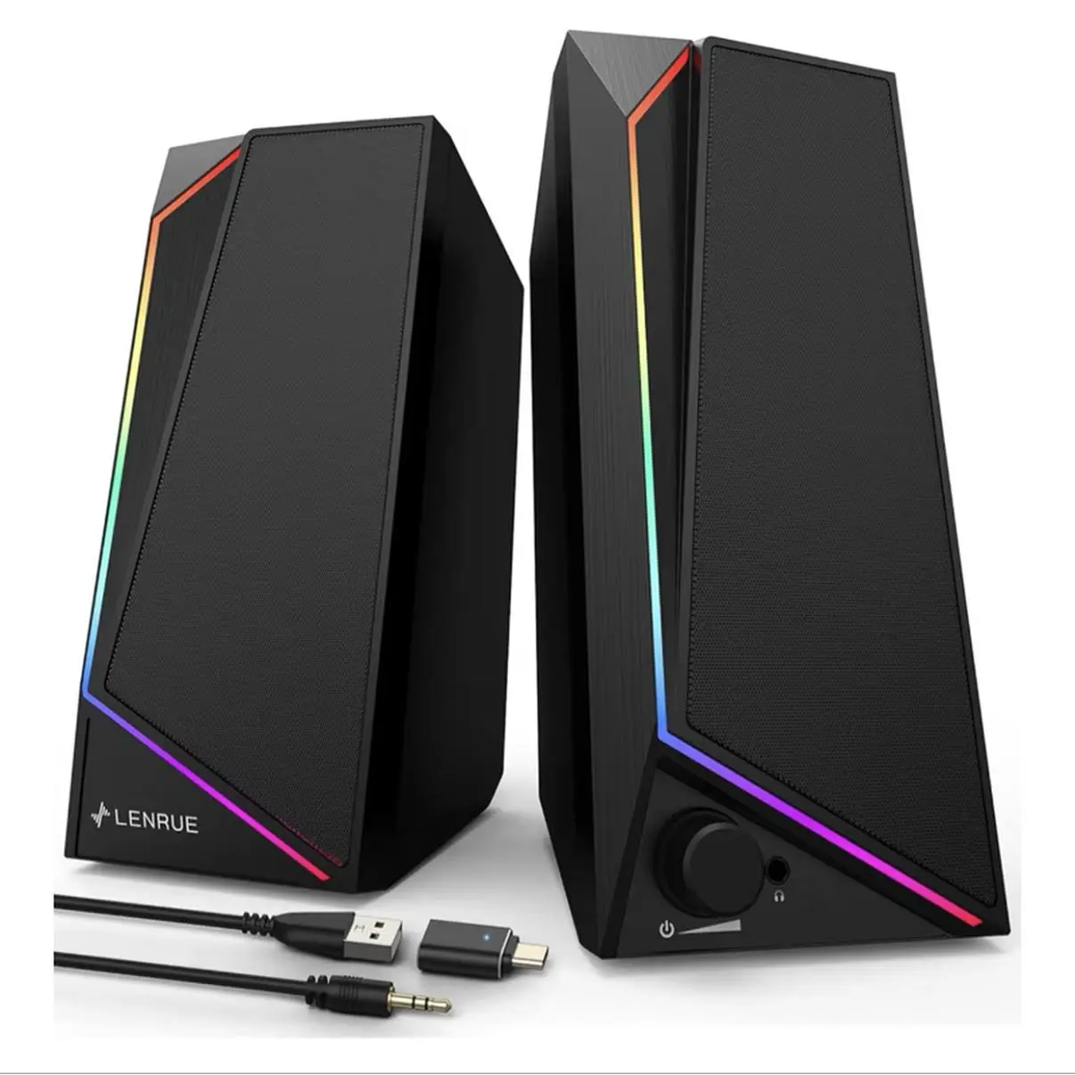 Stereo and Noiseless: Without any noise! After multiple debugging, suppress static. Become clearer and louder. Add a rotary button to turn on the computer speaker and adjust the volume easily USB C to USB Adapter: No need for any driver! Plug and play. Co