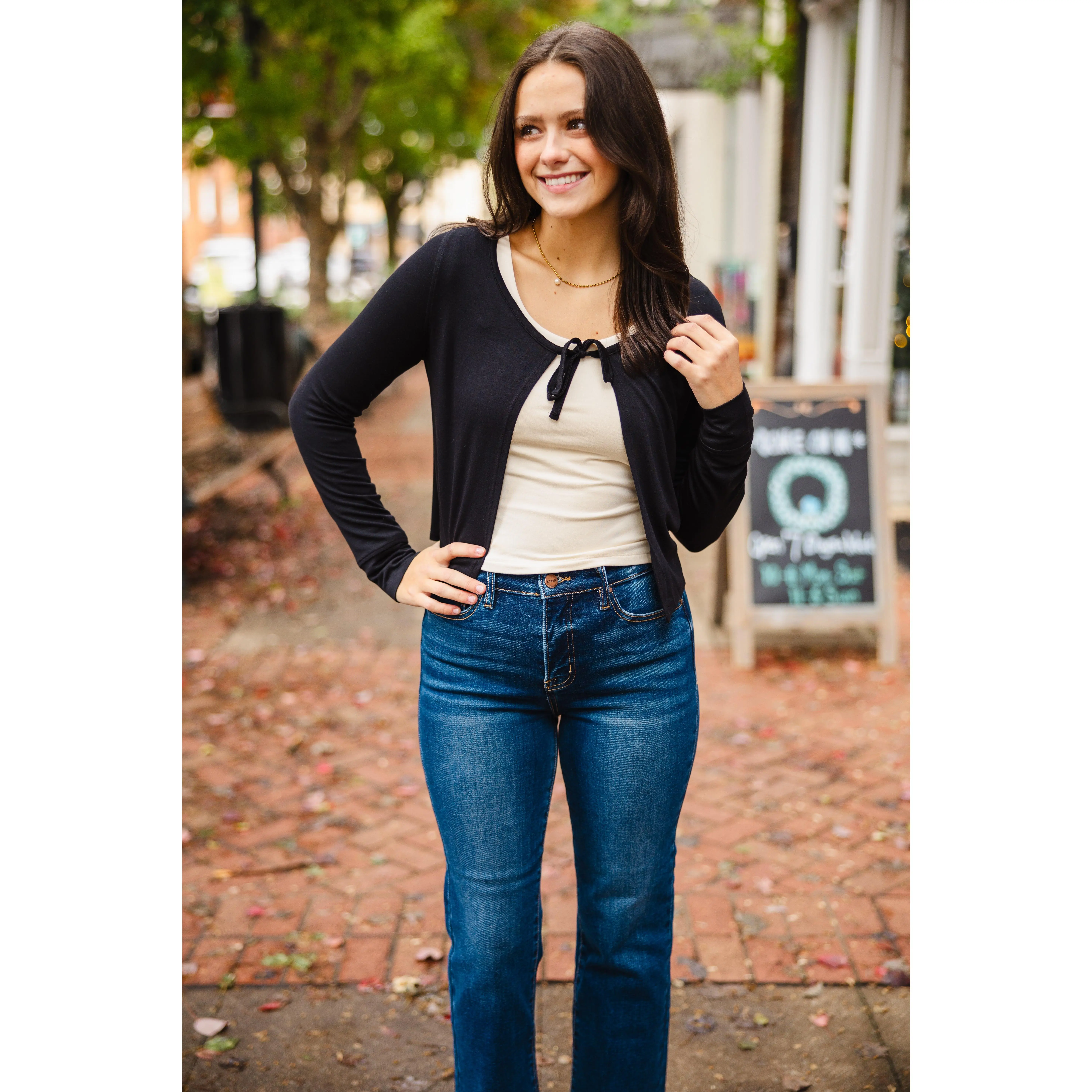 Ballet tie front cardigan