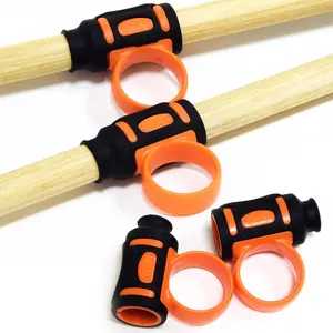 7A Drum Stick Control Clip Finger Drumsticks Aid Drum Stick Finger Controller  Drum Sticks Twirling Controller Auxiliary Drumsticks Finger Ring Anti-Slip 2 count(Black and Orange)