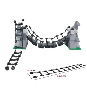flash card flash card flash card MOC small particle assembled building block toy set, suspension bridge, chain bridge, DIY scene creative accessories