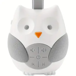 Cute Owl Baby White Noise Machine, Portable Sound Soother with 4 Soothing Sounds & Songs, Adjustable Strap, Auto-Off Timer, Perfect for On-the-Go, Stroller & Crib