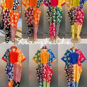 New African Women's Summer Fashion Printed Patchwork Kaftan Plus Size Casual Loose Dress Store rating: 4.5 * (31) Easy Return O Breathable Chiffon Fabric Eco-Friendly
