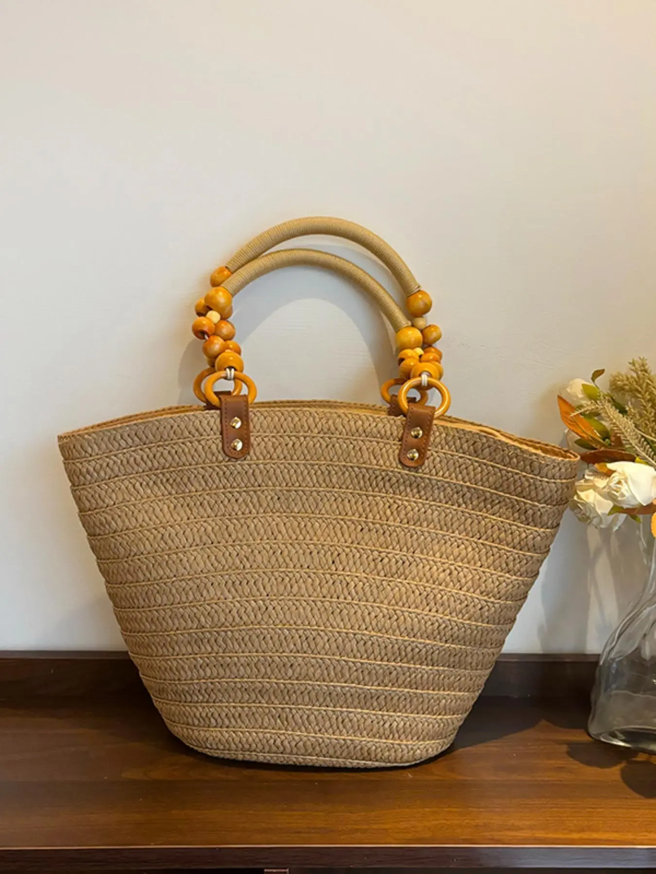 Women's Fashionable Straw Tote Bag, Casual Large Capacity Shoulder Bag for Beach Vacation, Trendy All-match Bag for Commute, Work, Travel, Bohemian Straw Bag, Straw Boho Bag, Casual Lightweight Bag, Trendy Versatile Bag, Casual Everyday Bag