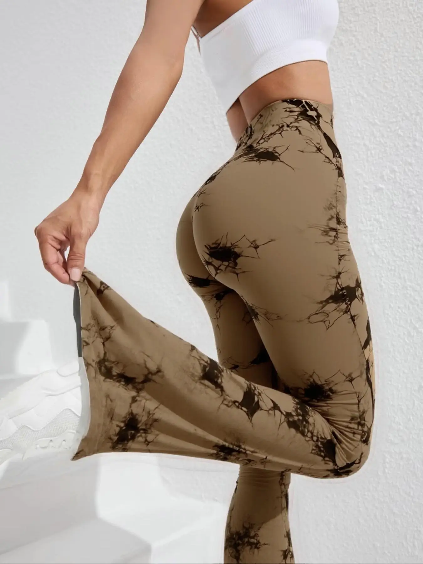 Women's Sporty High-Waisted Tie-Dye Leggings, Tight-Fitting All-Season Workout Pants, Comfortable & Stylish Fitness Gear