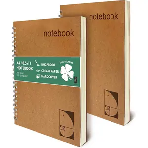 2-Pack A4 Dot Grid Spiral Notebooks - 8.5 x 11 Dotted Journals with 200 Pages of  100gsm Thick Ink-Proof Paper - Large Bult Journal for Writing, Sketching, and Work