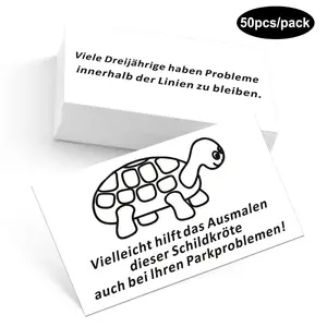 Turtle Pattern Parking Card, 50pcs/set Funny Turtle Parking Card, Parking Reference Card, Office Stationery & Supplies