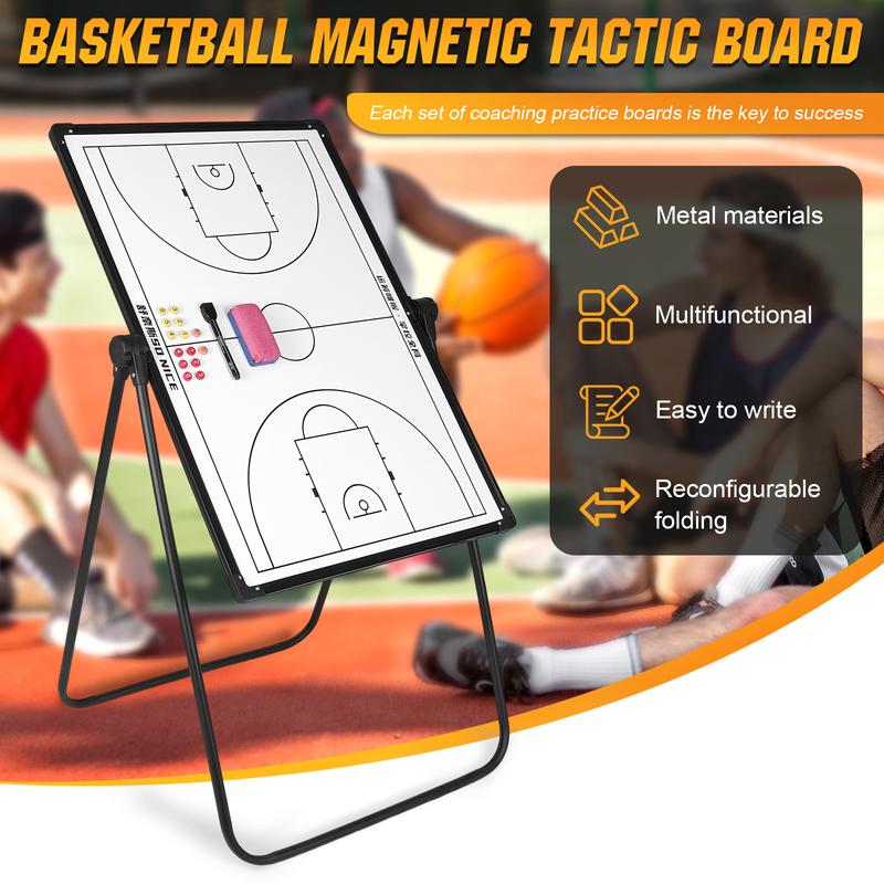 Double Sided Basketball Board with Markers Eraser Professional Basketball Game Pad Multi-Purpose for Basketball Soccer Volleyball Coaches