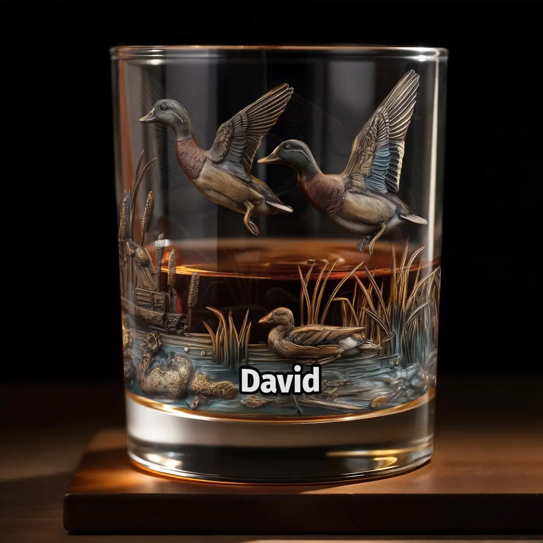 Customize This Beautiful Glass With Ducks And Nature, Personalized Custom Whiskey Glass, Gift For Dad And Outdoor Lovers