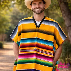 Traditional Sarape Poncho One Size