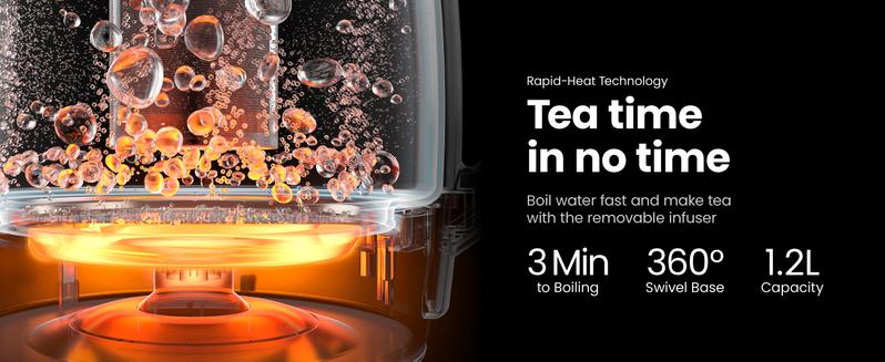 Chefman Rapid Boil 1.2L Electric Tea Kettle with Tea Infuser and Removable Lid - Stainless Steel Chefman Rapid Boil 1.2L Electric Tea Kettle with Tea Infuser and Removable Lid - Stainless Steel