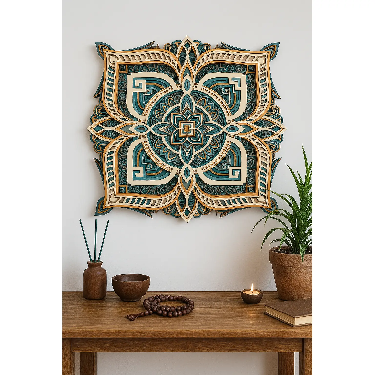 Boho Mandala Wall Art, 3d Layered Geometric Wooden Wall Art