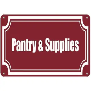 Tin Decor Vintage Pantry Supplies Lunch Room Break Red Metal Sign Vintage Sign for Coffee Garden Room Decor Tin Sign Chic Art Wall Metal Decorations Funny Iron Plaque Signs Gift 8x12 inch