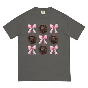 Boykin Spaniel with bows Shirt ~ Unisex Dog Mama Apparel Relaxed Fit Printed In The USA Clothing Womenswear Casual Comfort Cotton Top Athletic Boho Chic