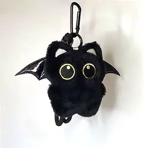 Cute Ghost Wing Cat Keychain, Big Eye Punk Style Bag Charm, Squeaky Student Backpack Decoration, Couple Gift Idea