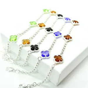 Clover 3D Trial Bracelet Clear Model in  Fine Silver 925