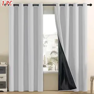 1pc 100% Total Blackout Curtains, Ideal for Minimalist Home Decor, Grommet Design, Versatile for Living Room, Bedroom, Bay & Floor-to-Ceiling Windows, Available in Multiple Sizes