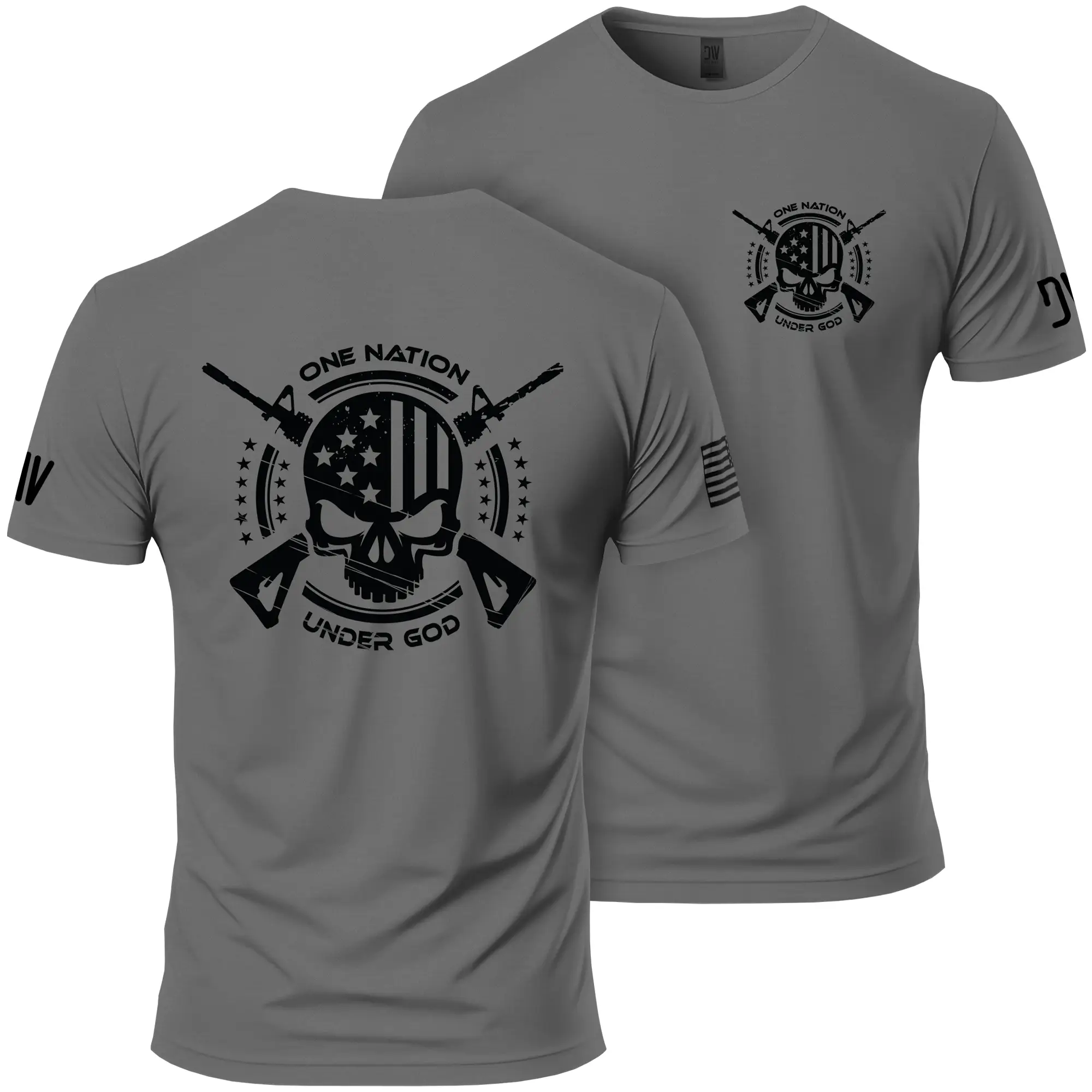 One Nation Under God Graphic T-Shirt - 100% Combed Ringspun Cotton, Lightweight, Casual, Crew Neck, Screen Printed, Man Soft Tshirt Crewneck Shortslee