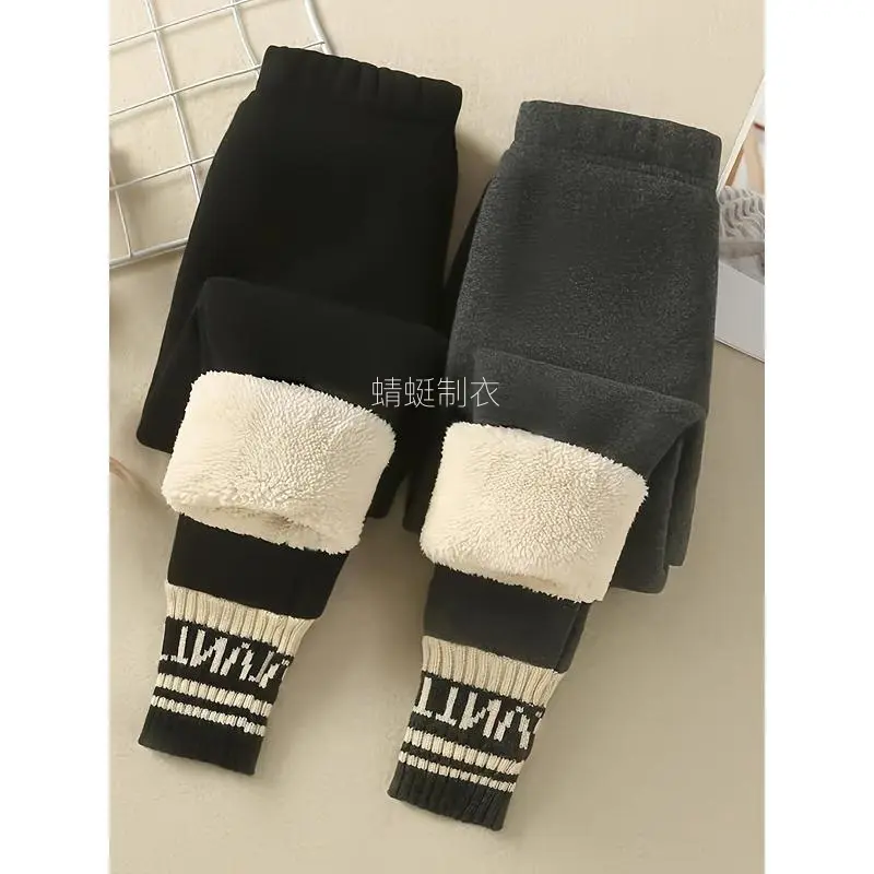 Girls' Solid Polyester Leggings - Warm Fleece Lining, Thermal Athletic Bottoms for 4-5y,5-6y,7-8y,11-12y Outdoor Fall Winter Sports, Basic, Plain, Trousers/Leggings, Child-Sized Girls' Casual Pants, Legging Material Girls' Casual Pants