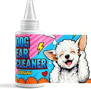 Dog Ear Cleaner Solution & Medicated Ear Drops for Dogs - Ear Infection Treatment for Itchy, Smelly Ears, Wax Buildup and Healthy Cleaning Maintenance (2 fl oz)